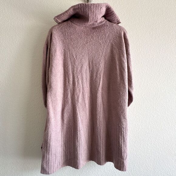 Barefoot Dreams Cozychic Lite Half Zip Knit Mauve Tunic Sweater Women Medium - Picture 9 of 9